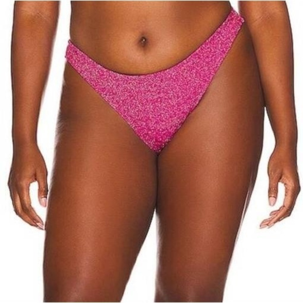 NWT Good American XXL 5 Hawaiian Pink Sparkle Bikini Bottom 119741
